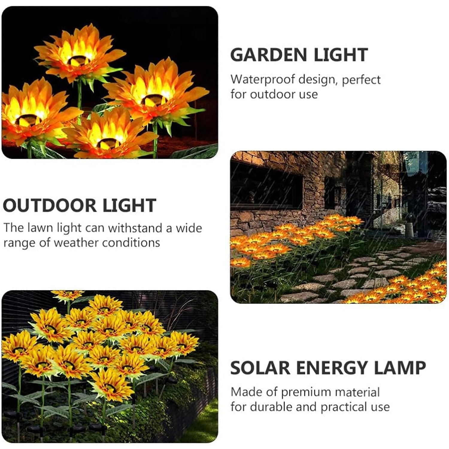 Garden Solar Sunflower Outdoor LED Light Inserted Ground Simulation Plant (4 Pcs Set) Garden Solar Sunflower Outdoor LED Light Inserted Ground Simulation Plant (4 Pcs Set)